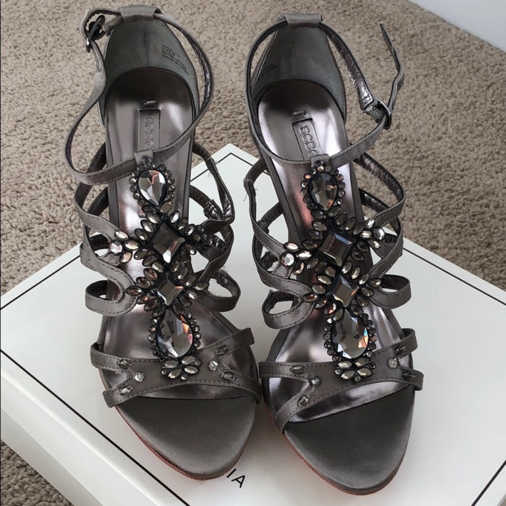 BCBG MaxAzria Beautiful Satin Jeweled Heels